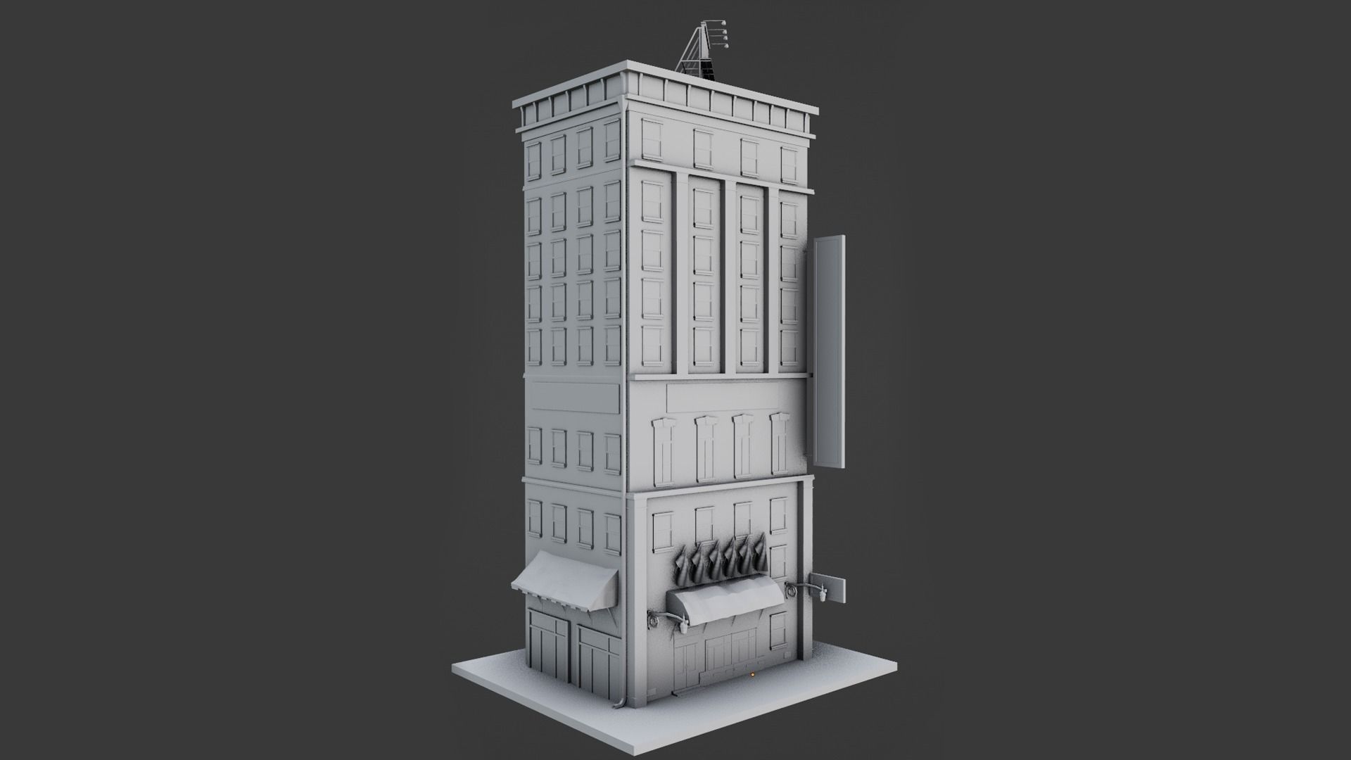 9-10 Old New york buildings Bank 1930 3D model_7
