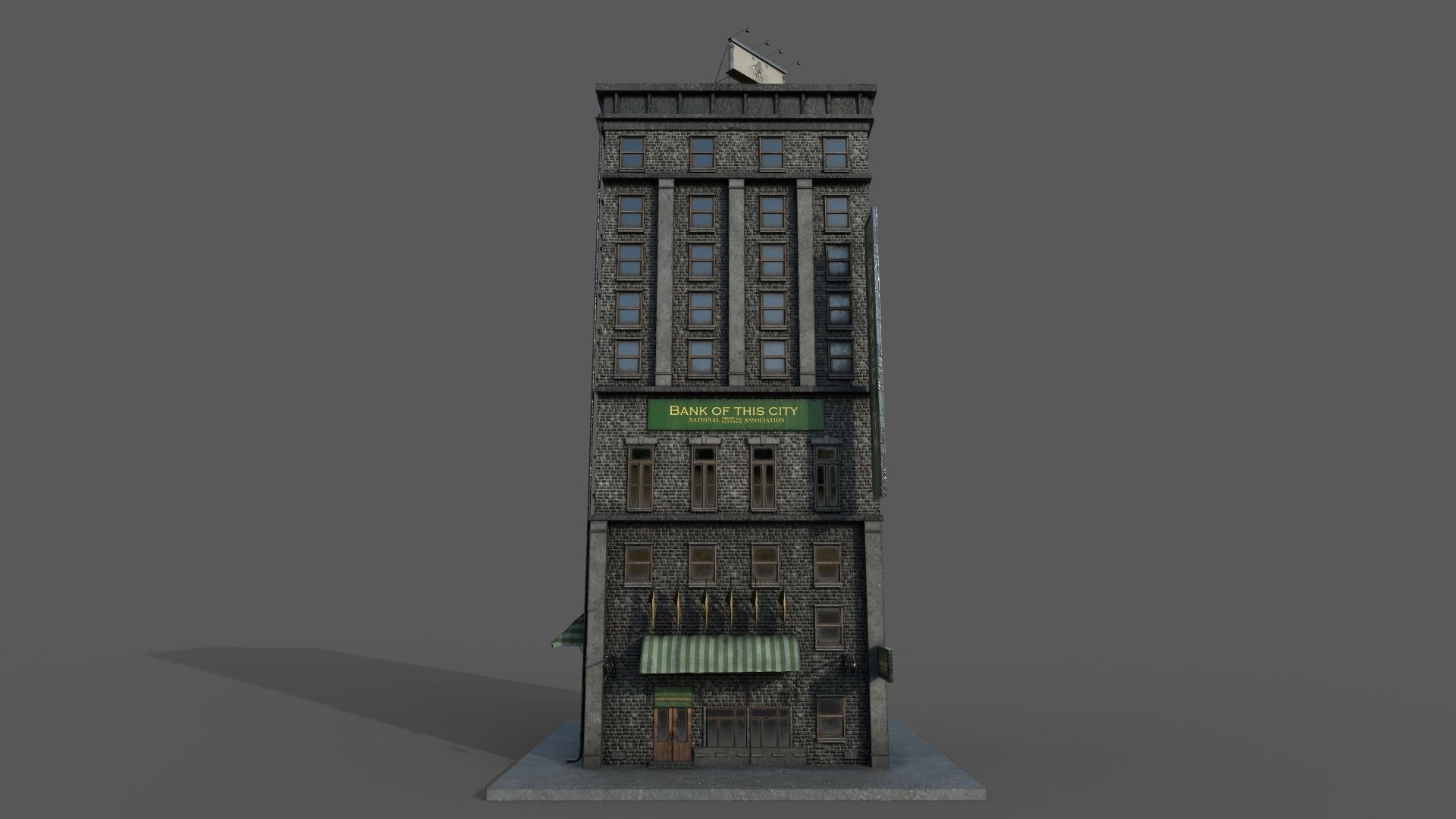 9-10 Old New york buildings Bank 1930 3D model_1