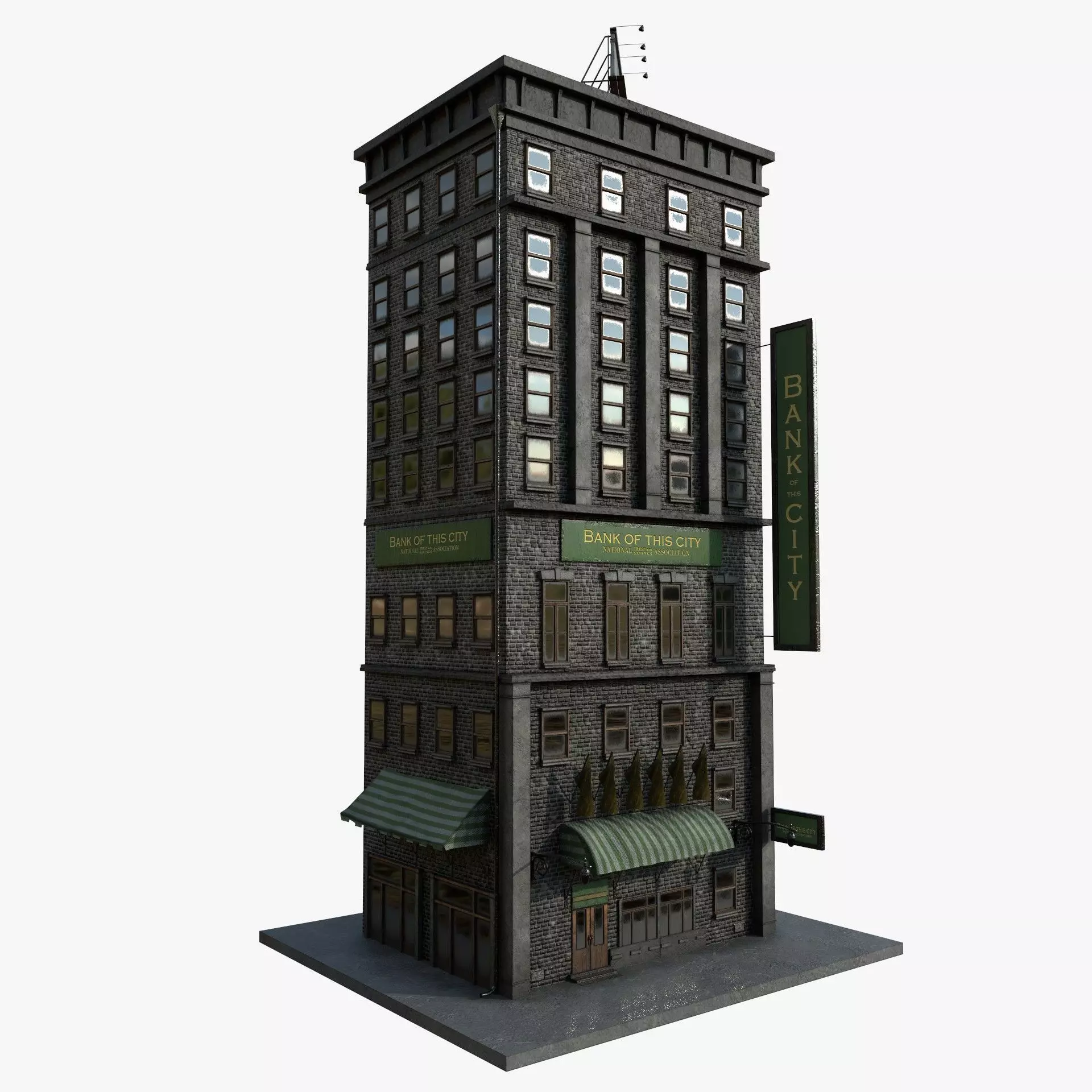 9-10 Old New york buildings Bank 1930 3D model_0