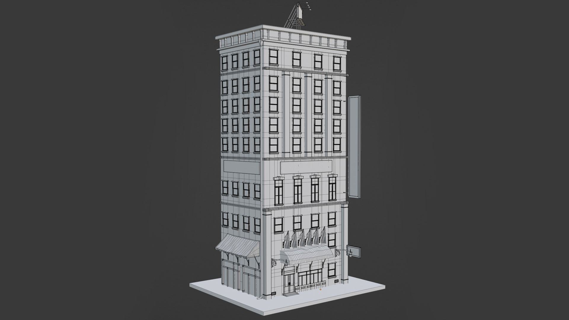 9-10 Old New york buildings Bank 1930 3D model_8