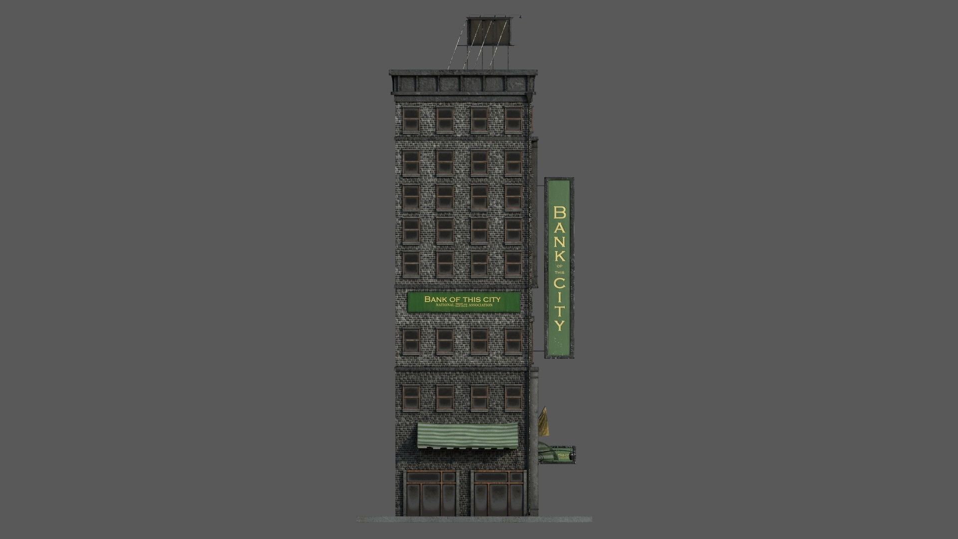 9-10 Old New york buildings Bank 1930 3D model_3