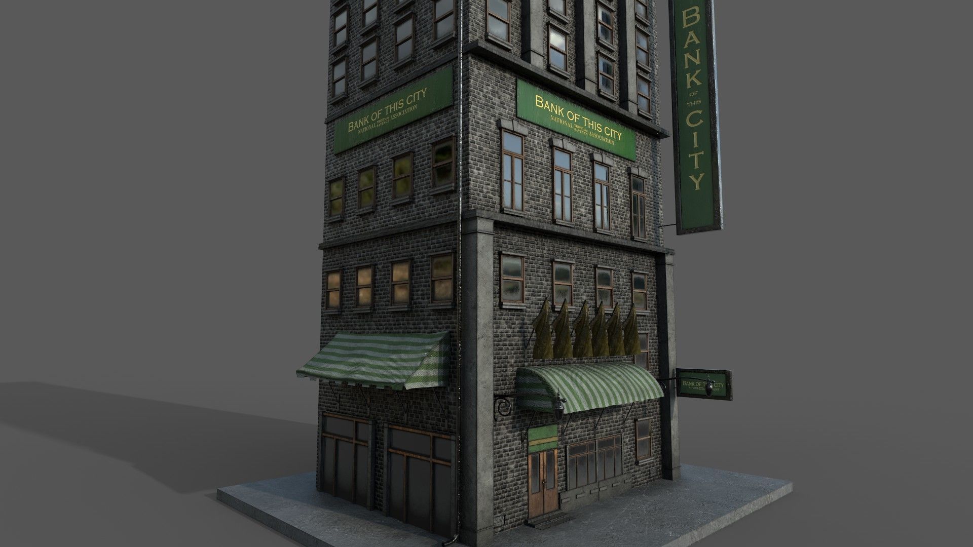 9-10 Old New york buildings Bank 1930 3D model_4