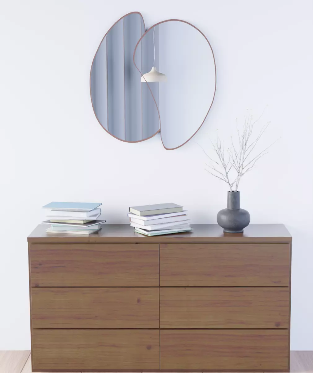 half rounded mirror 3D model_0