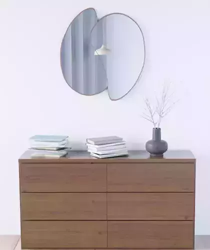 half rounded mirror 3D model