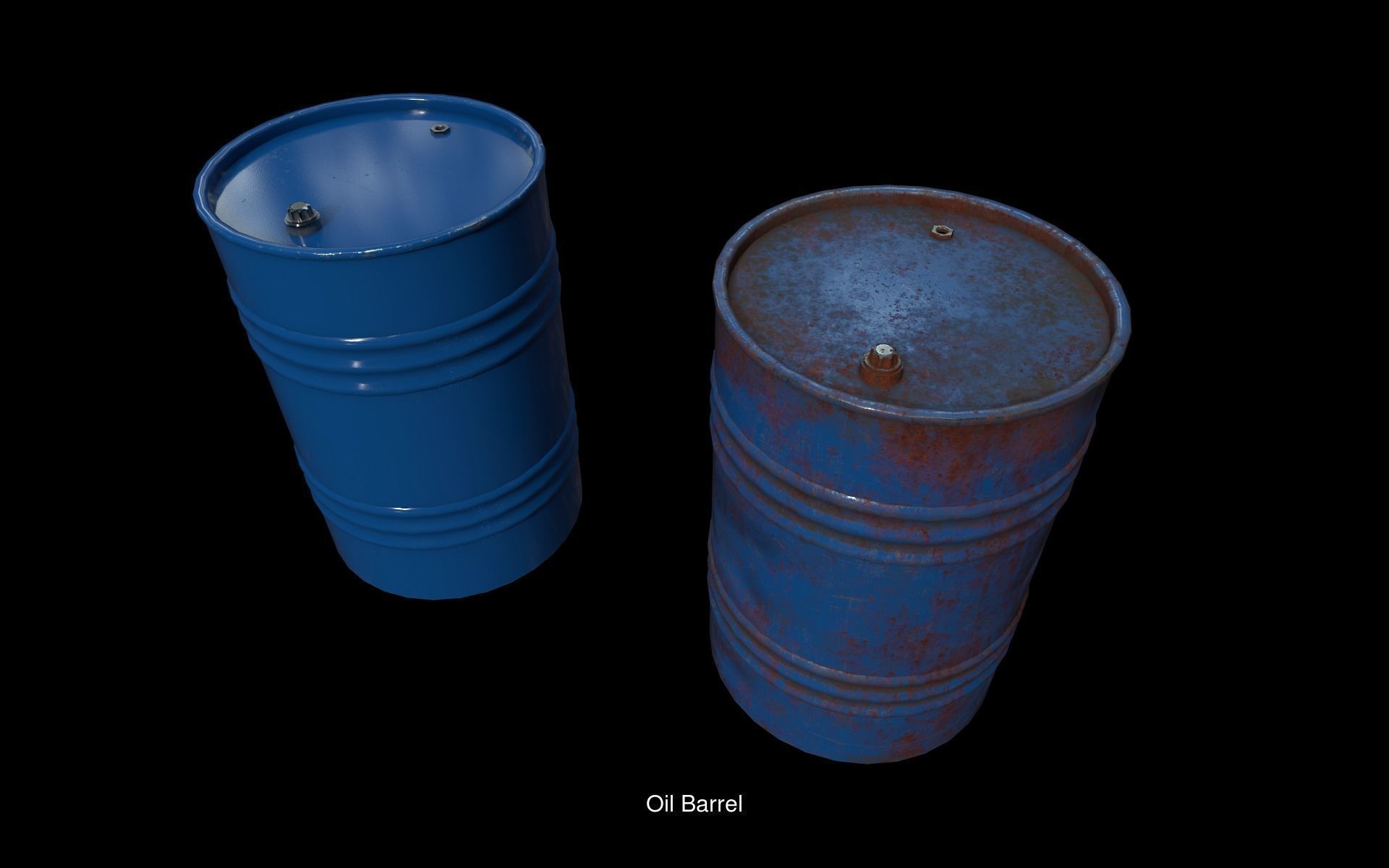 Barrels two rusty 3D Model Collection_3
