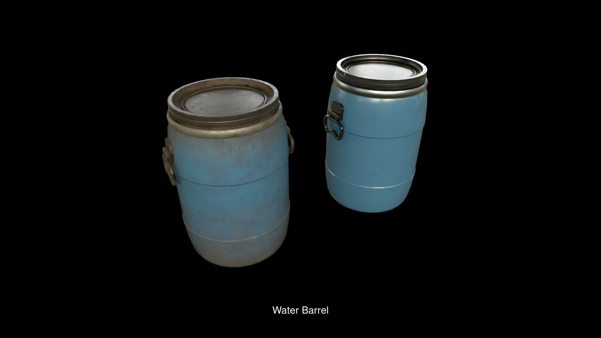 Barrels two rusty 3D Model Collection_2