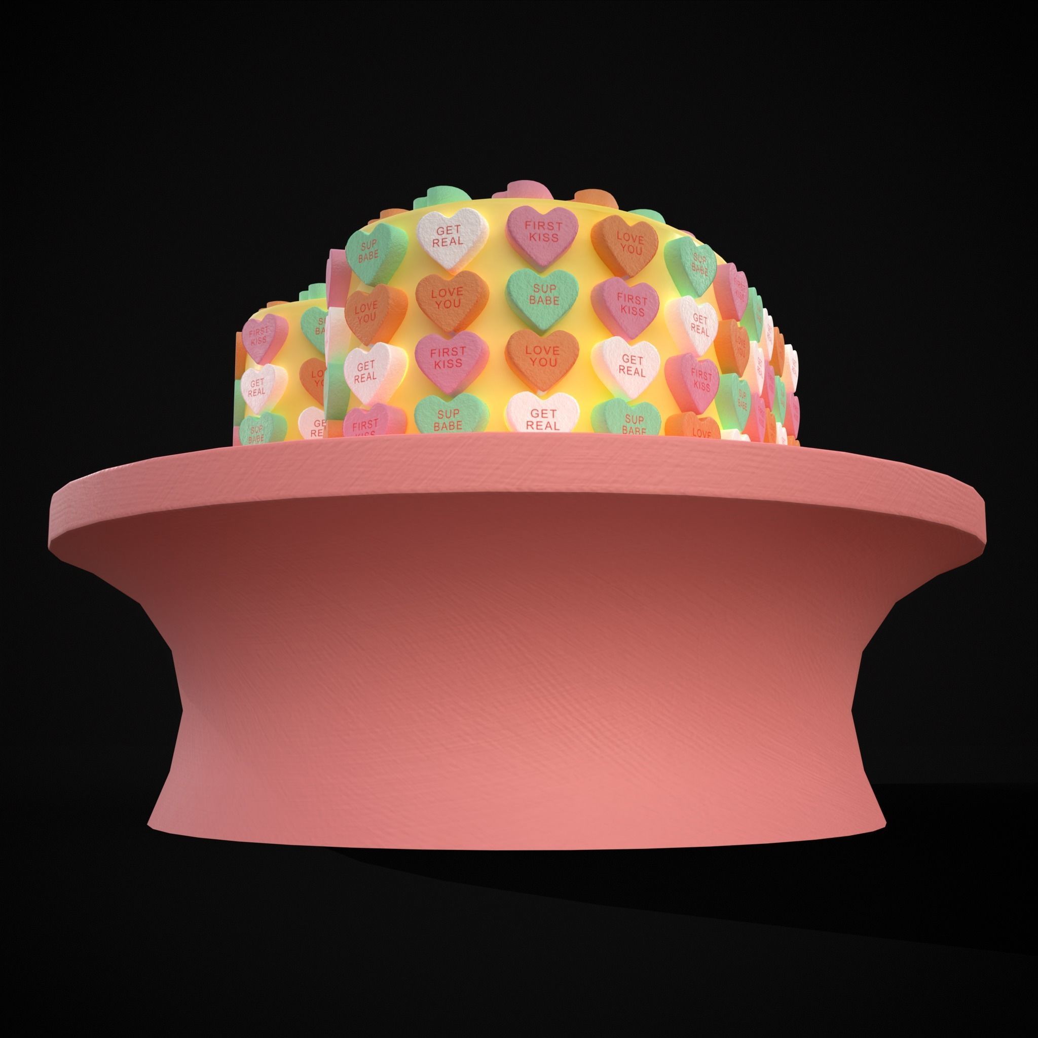 Valentines Sweethearts Cake Low-poly 3D model_13
