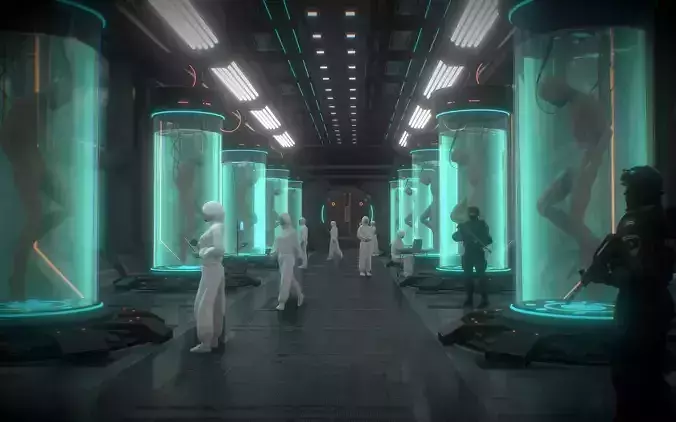 Clone Human Sleep Module Lab Low-poly 3D model