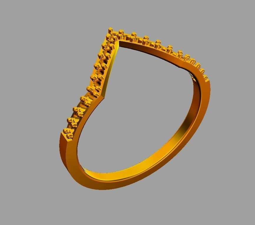 Fashion Diamond Ring 3D print model_7
