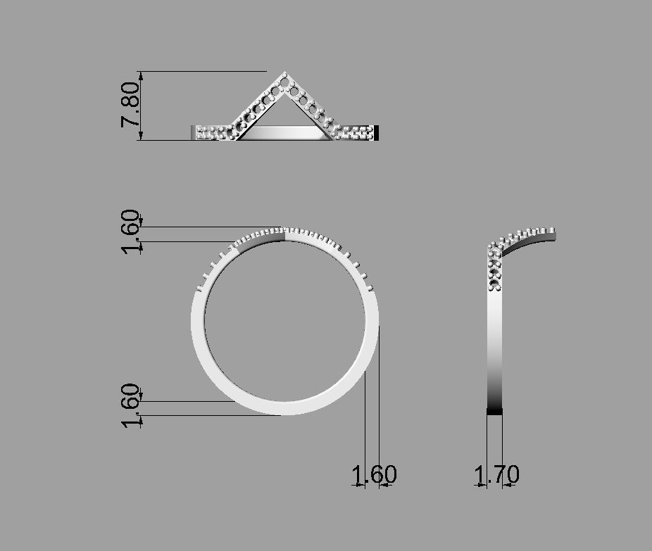 Fashion Diamond Ring 3D print model_3