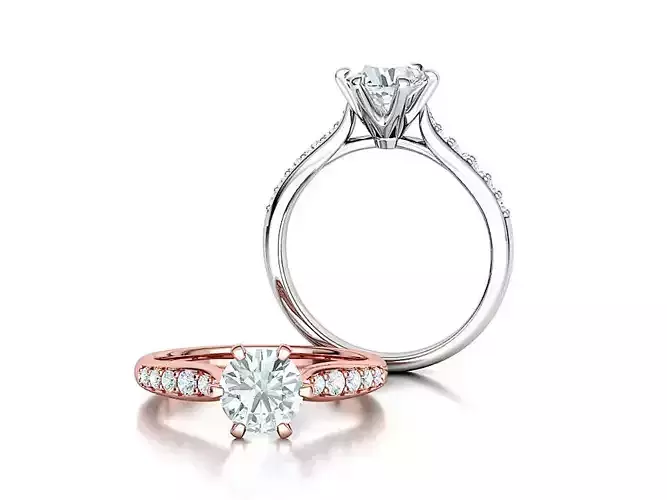 Solitaire Engagement Ring 7mm diamond 6 prong head design