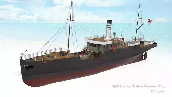 HMS Hythe - British Steamer Ship  3D model