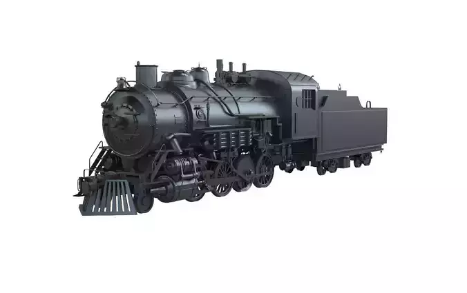 Steam locomotive 3D model old train 3D model