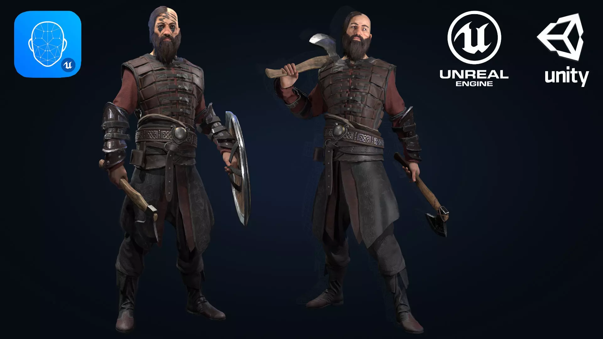 Viking Berserker Low-poly 3D model