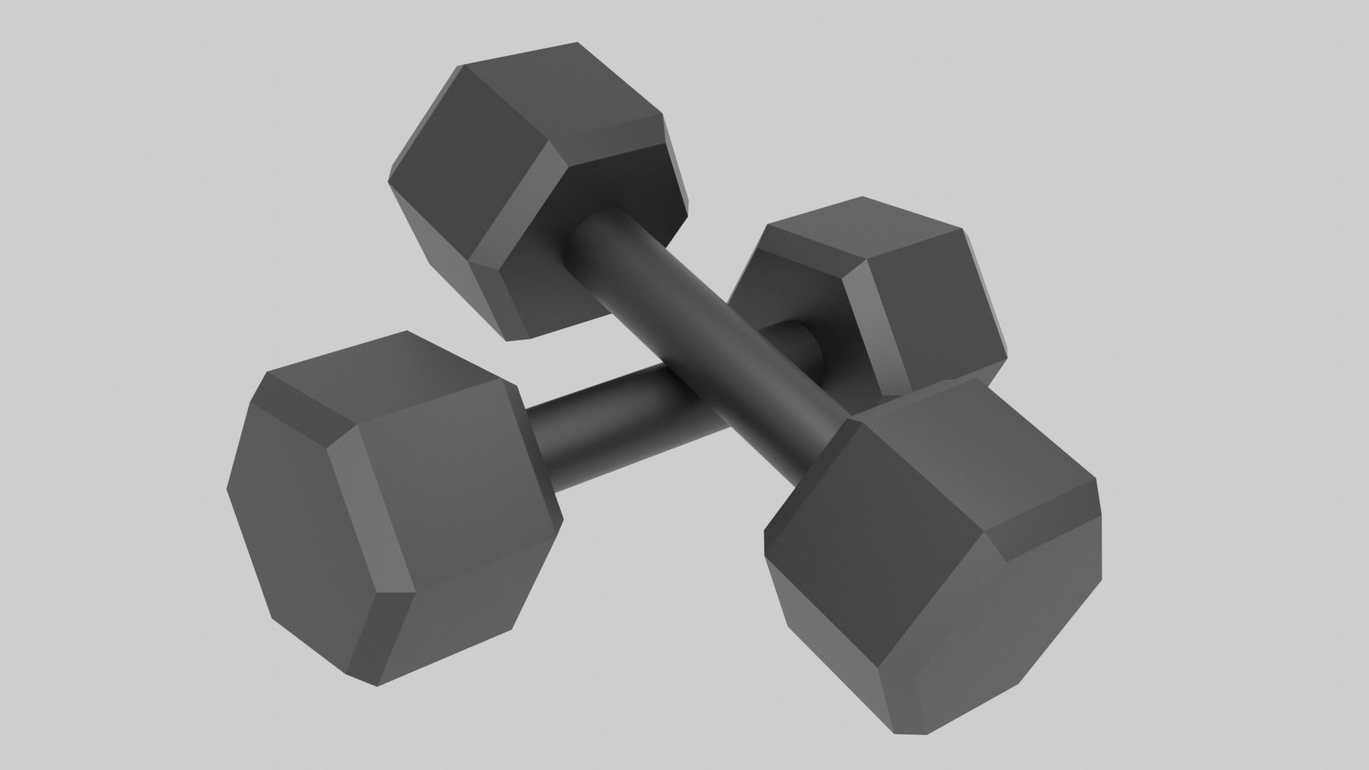 Dumbell pair of dumbbells Low-poly 3D model_4