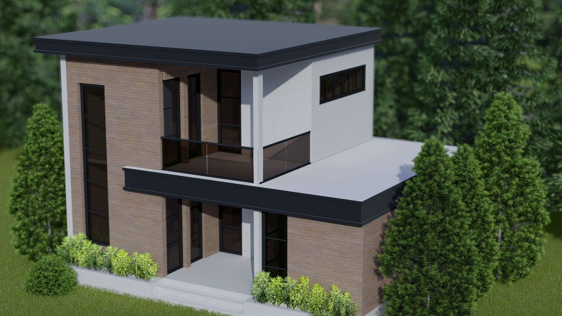 Modern Villa 4 3D model 3D model_3