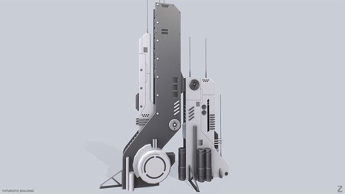 Futuristic building collection 3D Model Pack 2