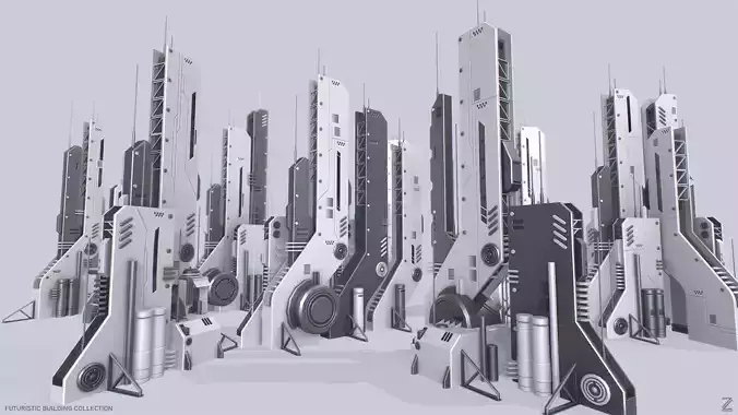 Futuristic building collection 