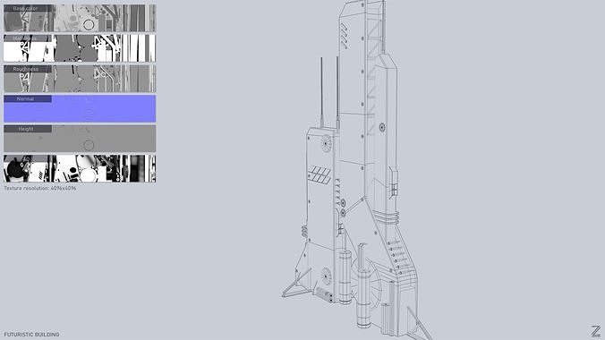 Futuristic building collection 3D Model Pack 3