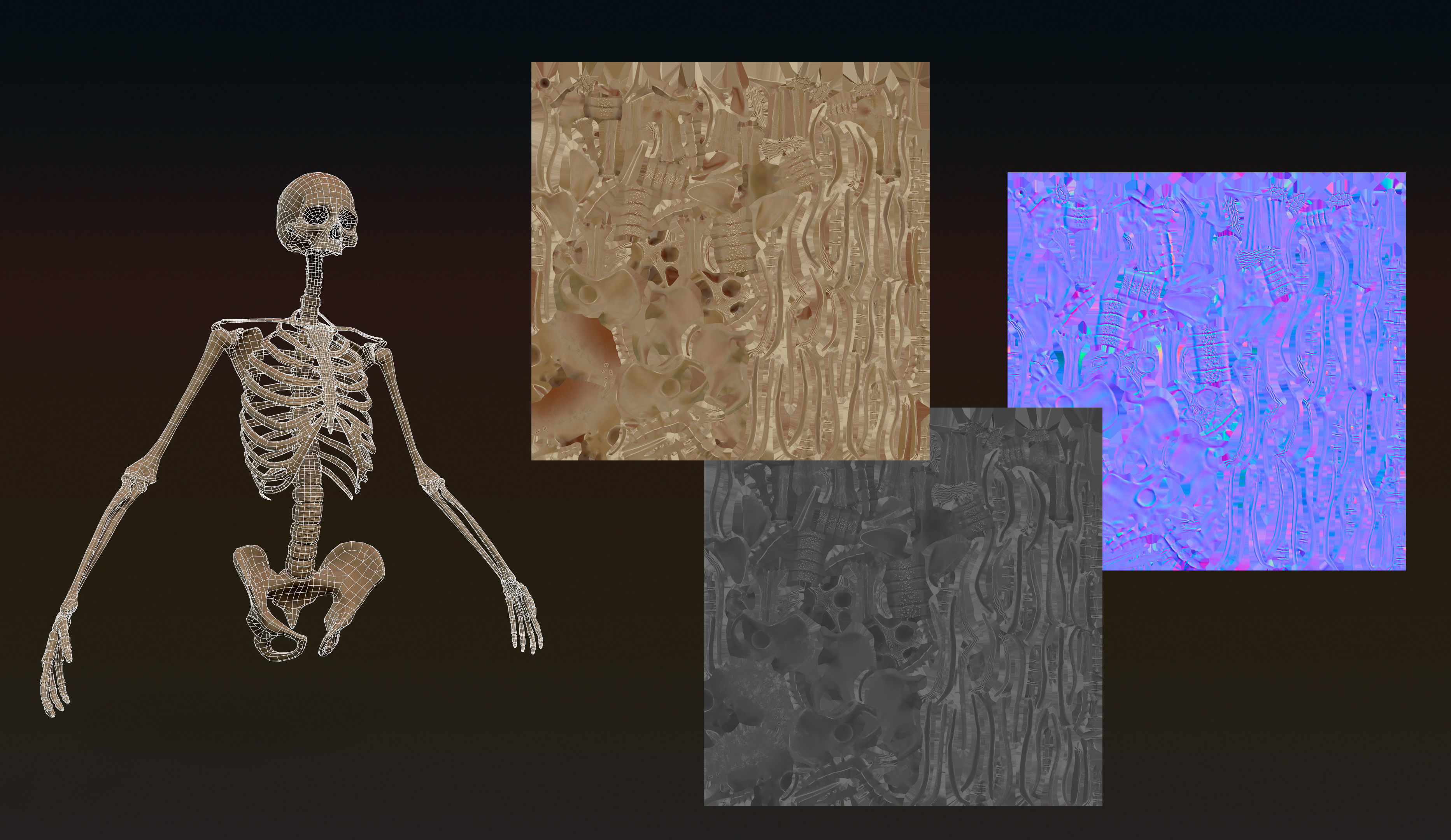 Wraith Skeleton Low-poly 3D model_6