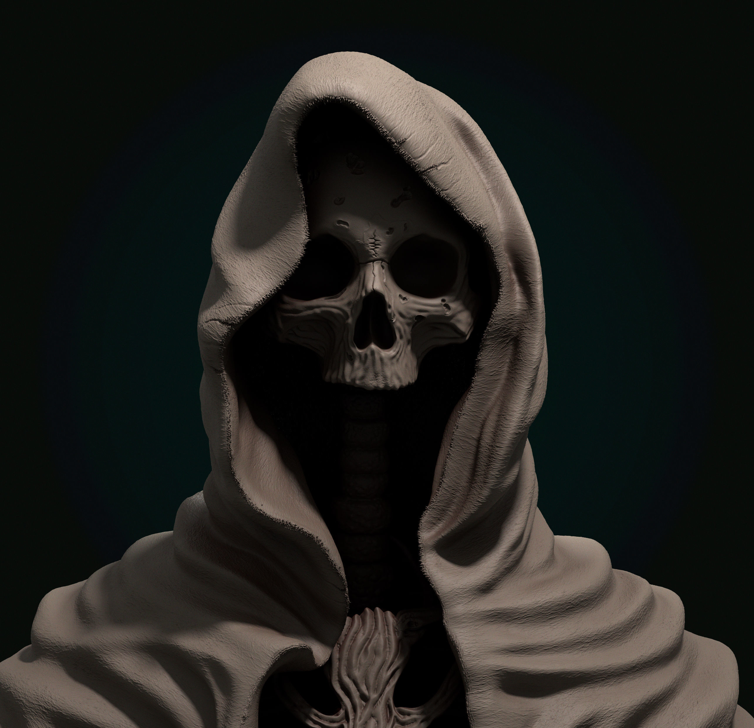 Wraith Skeleton Low-poly 3D model_8