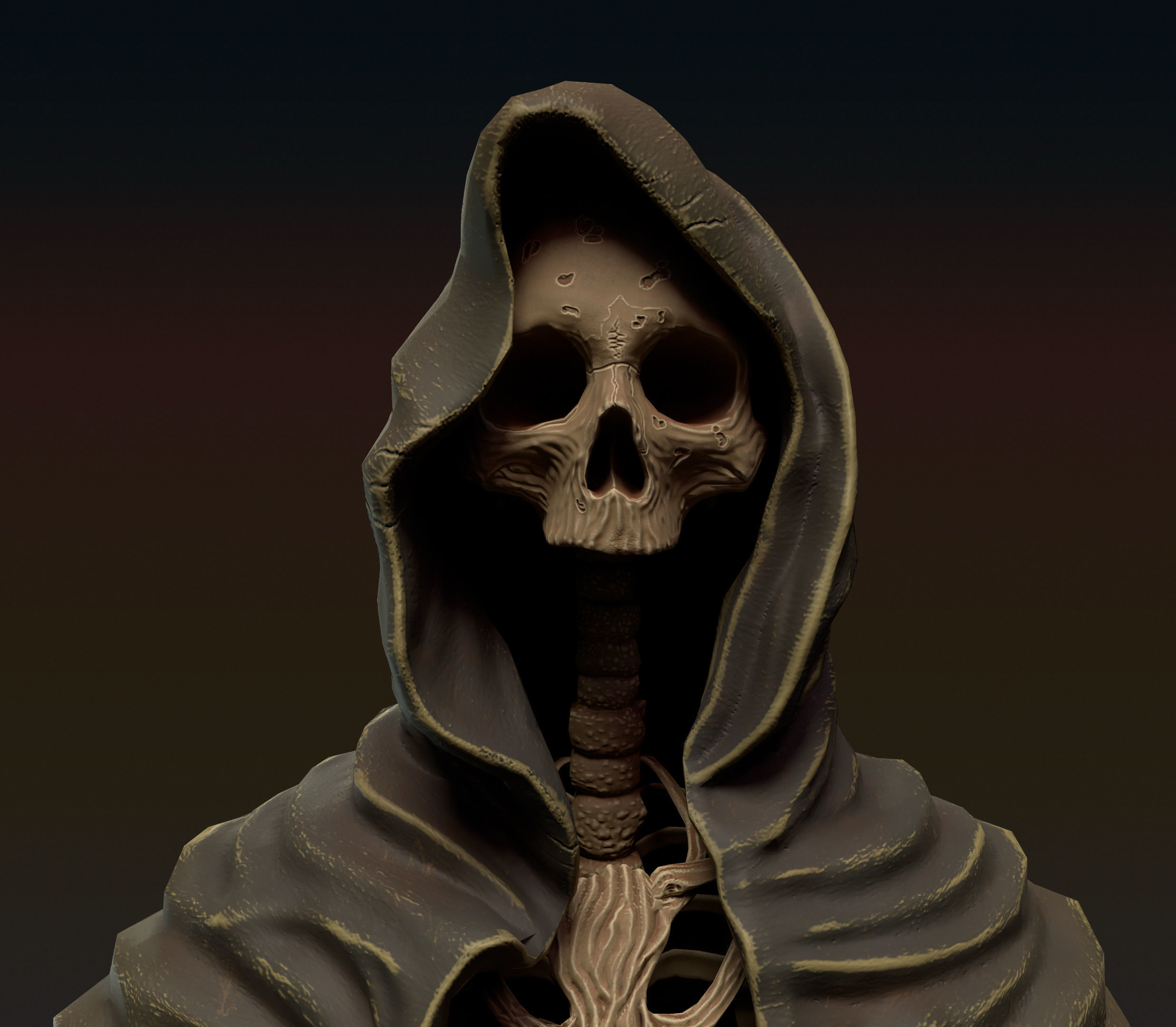 Wraith Skeleton Low-poly 3D model_3