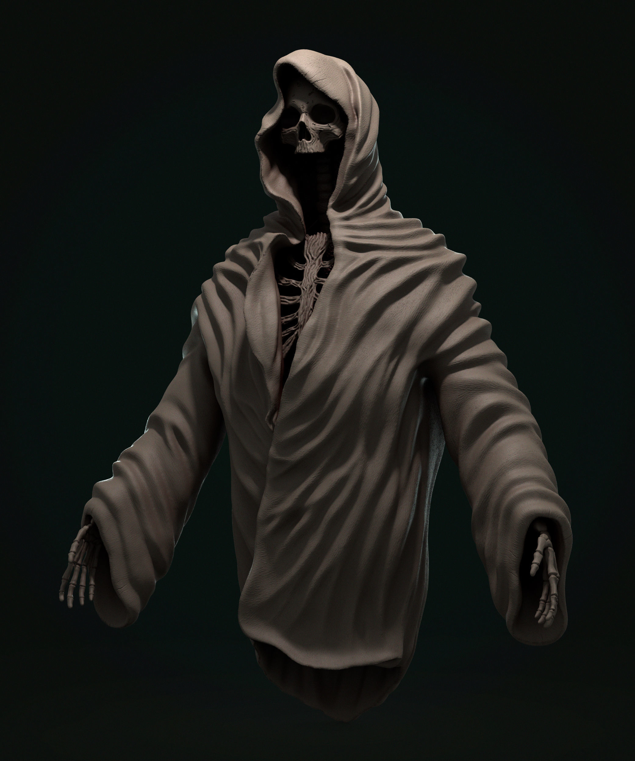 Wraith Skeleton Low-poly 3D model_10