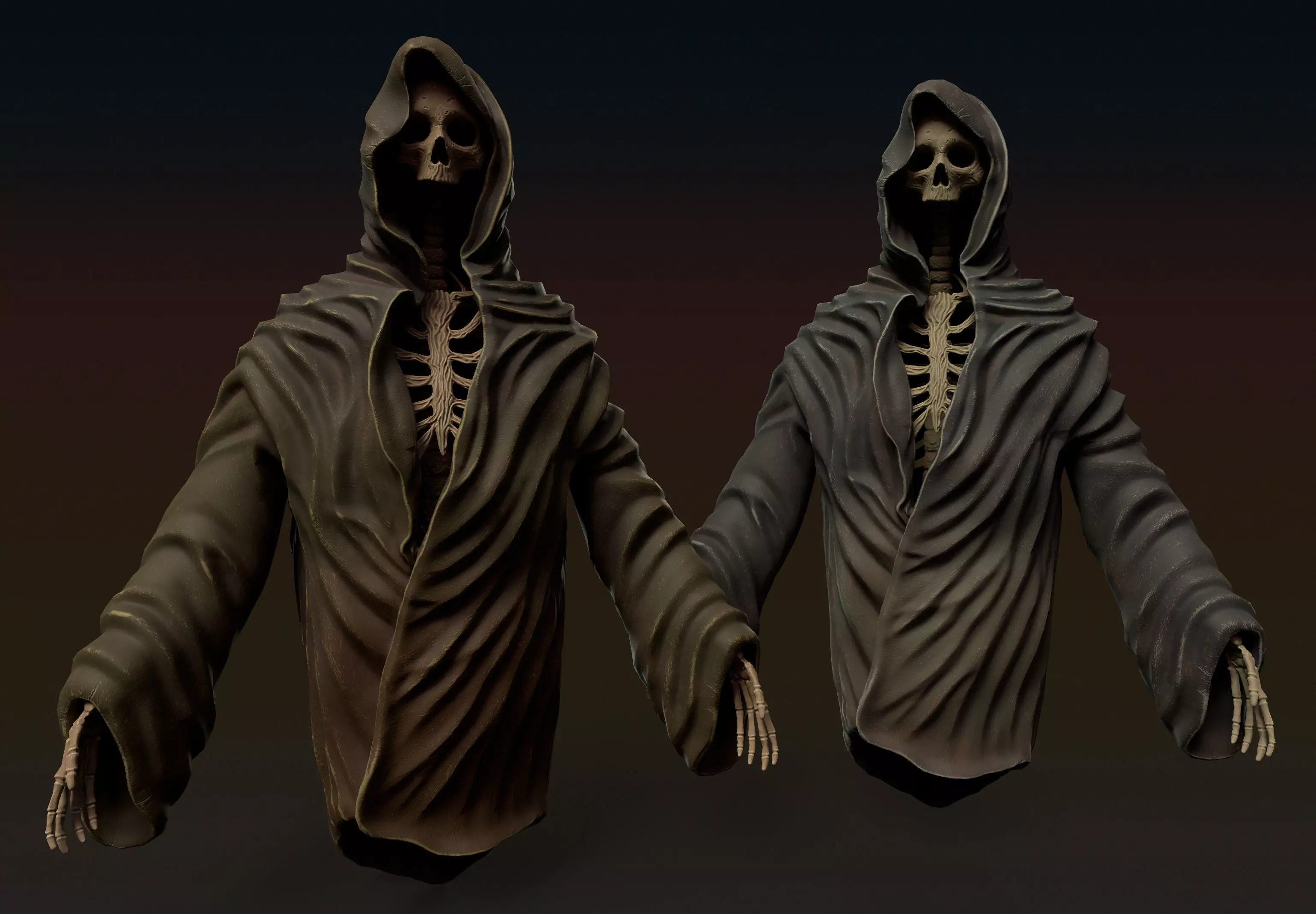 Wraith Skeleton Low-poly 3D model_0
