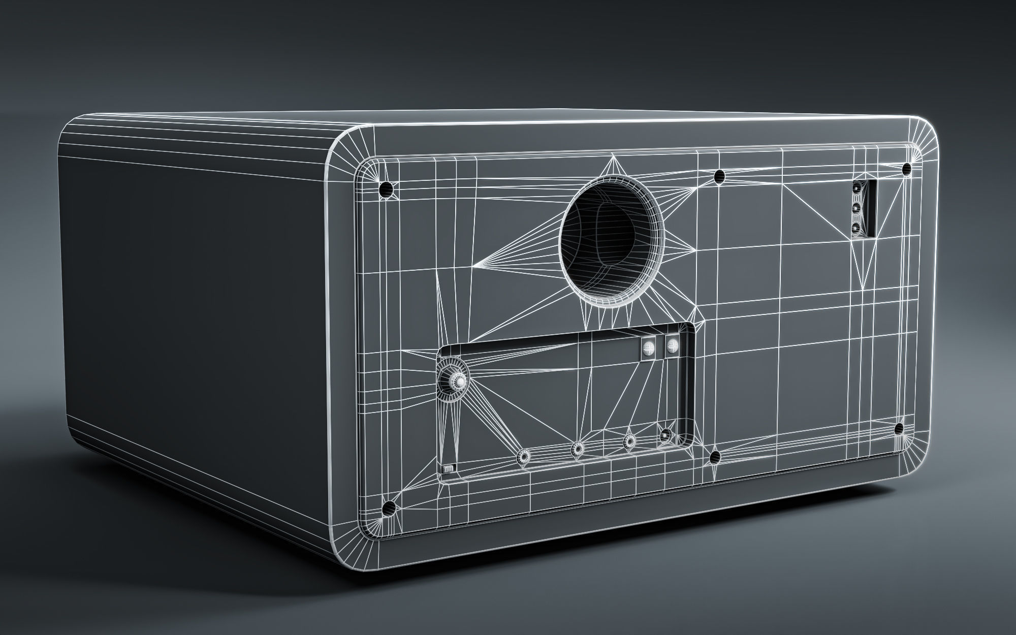 Sangean WR-11SE AMFM Table Top Radio Low-poly 3D model_4