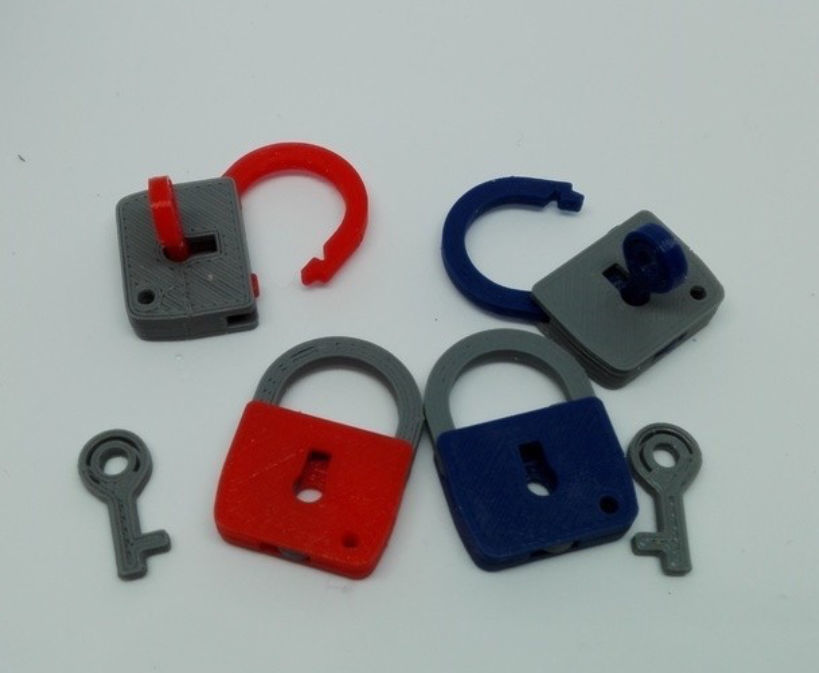 WORKING MECHANISM LOCK WITH KEY Free 3D print model_2