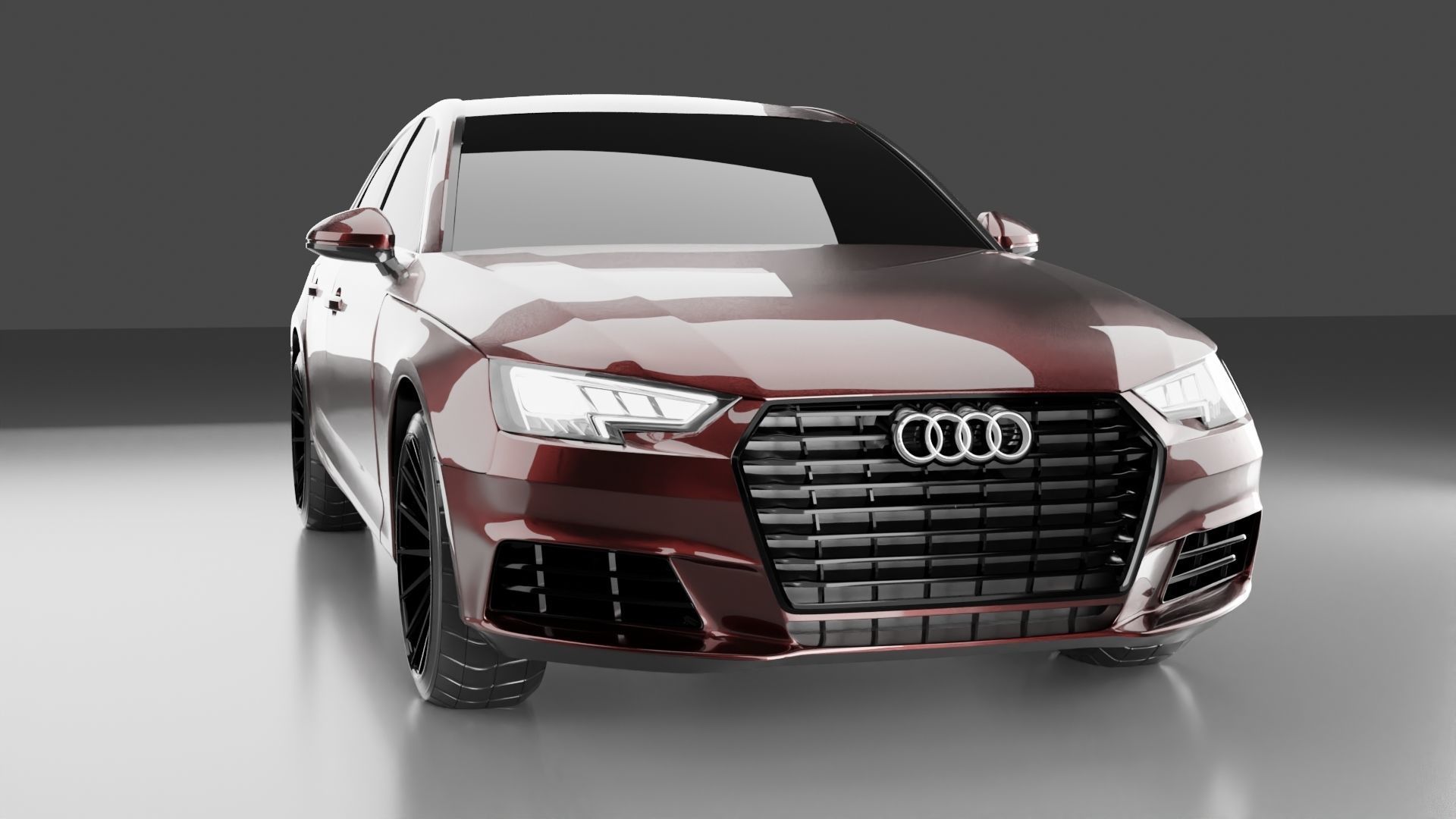 Audi A4 Sedan Full Exterior 3D Model Without Interior 3D model_2