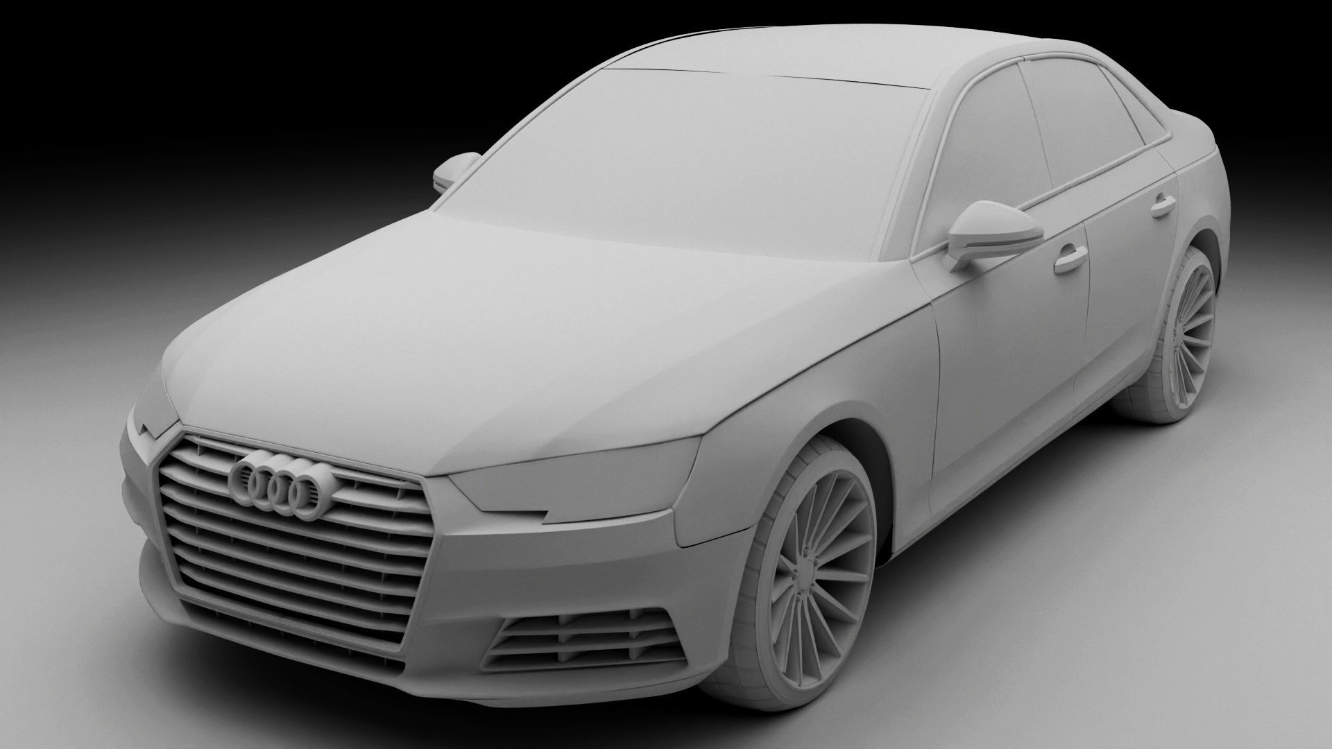 Audi A4 Sedan Full Exterior 3D Model Without Interior 3D model_8