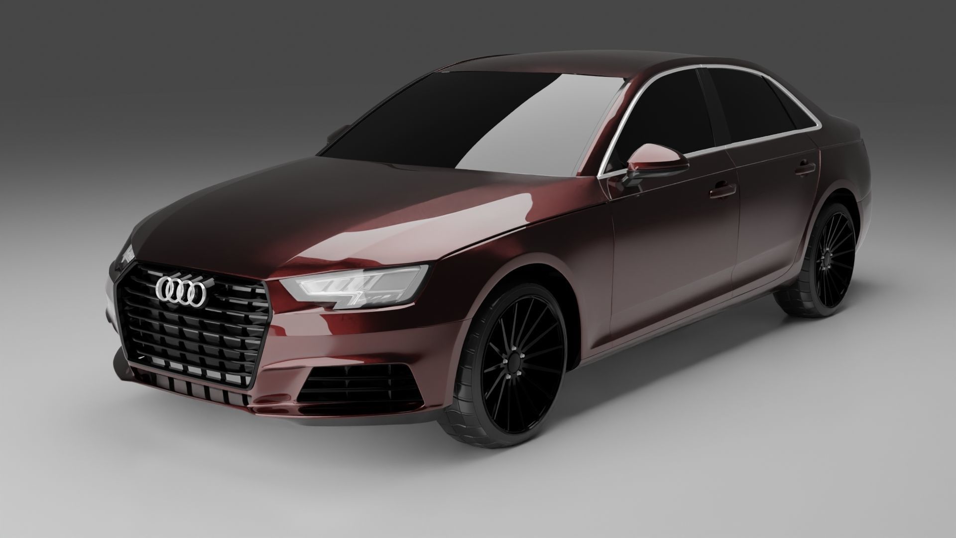 Audi A4 Sedan Full Exterior 3D Model Without Interior 3D model_1