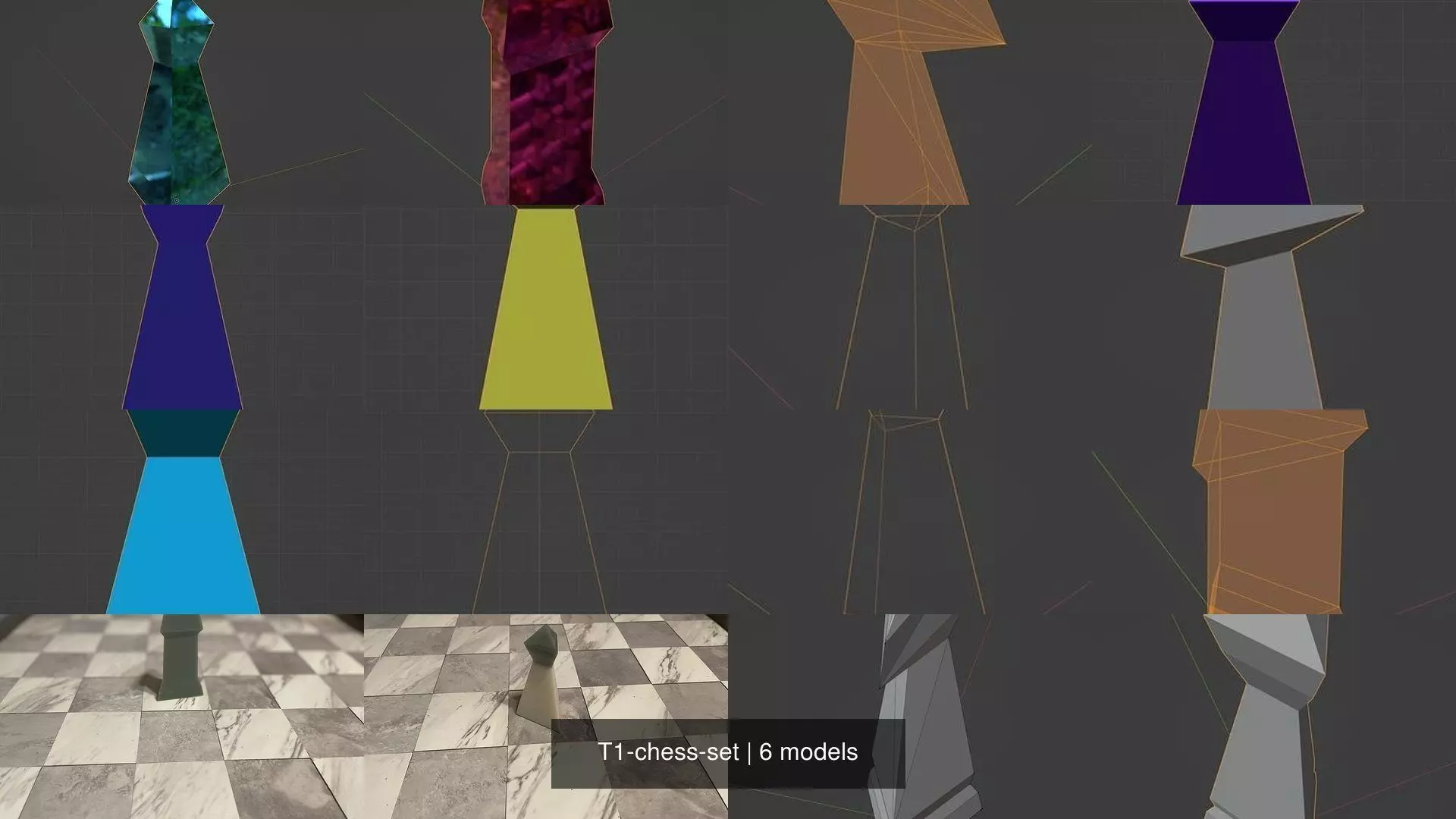 T1-chess-set necktie 3D Model Collection_0