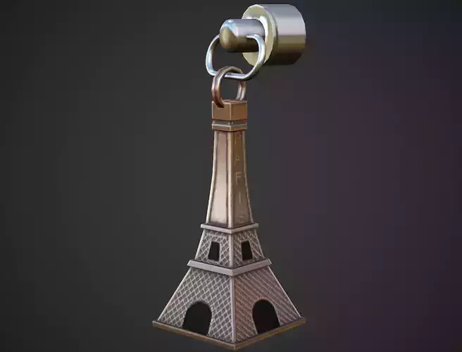 Eiffel Tower Weapon Charm - Low Poly Game Ready Low-poly 3D model