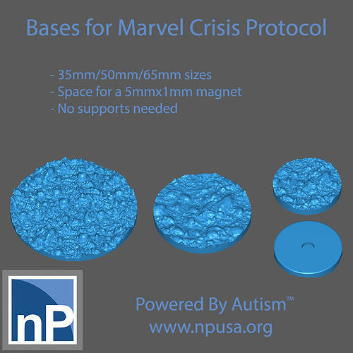 Marvel Crisis Protocol Bases Free 3D print model