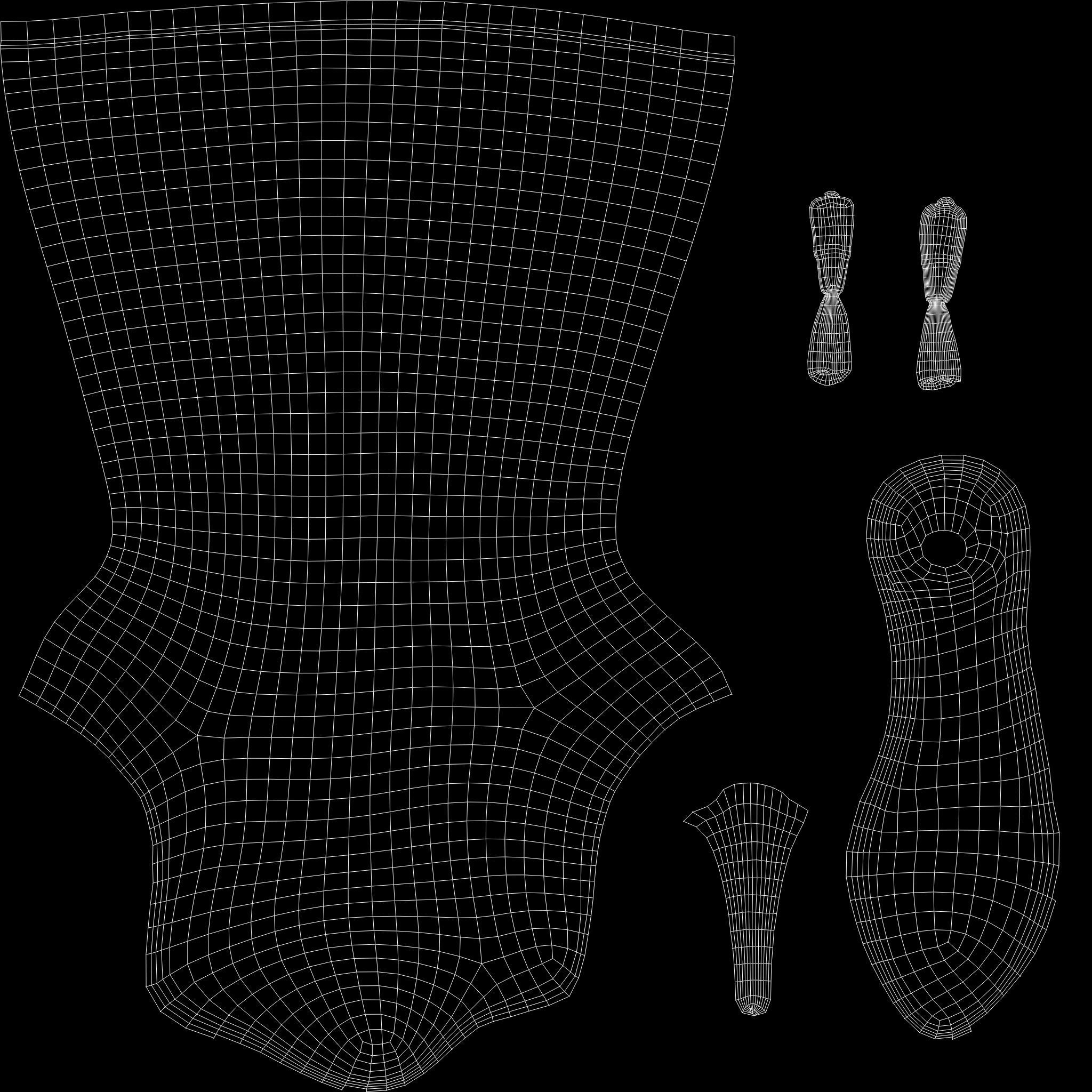 Full Futuristic Female Commander Outfit Low-poly 3D model_14