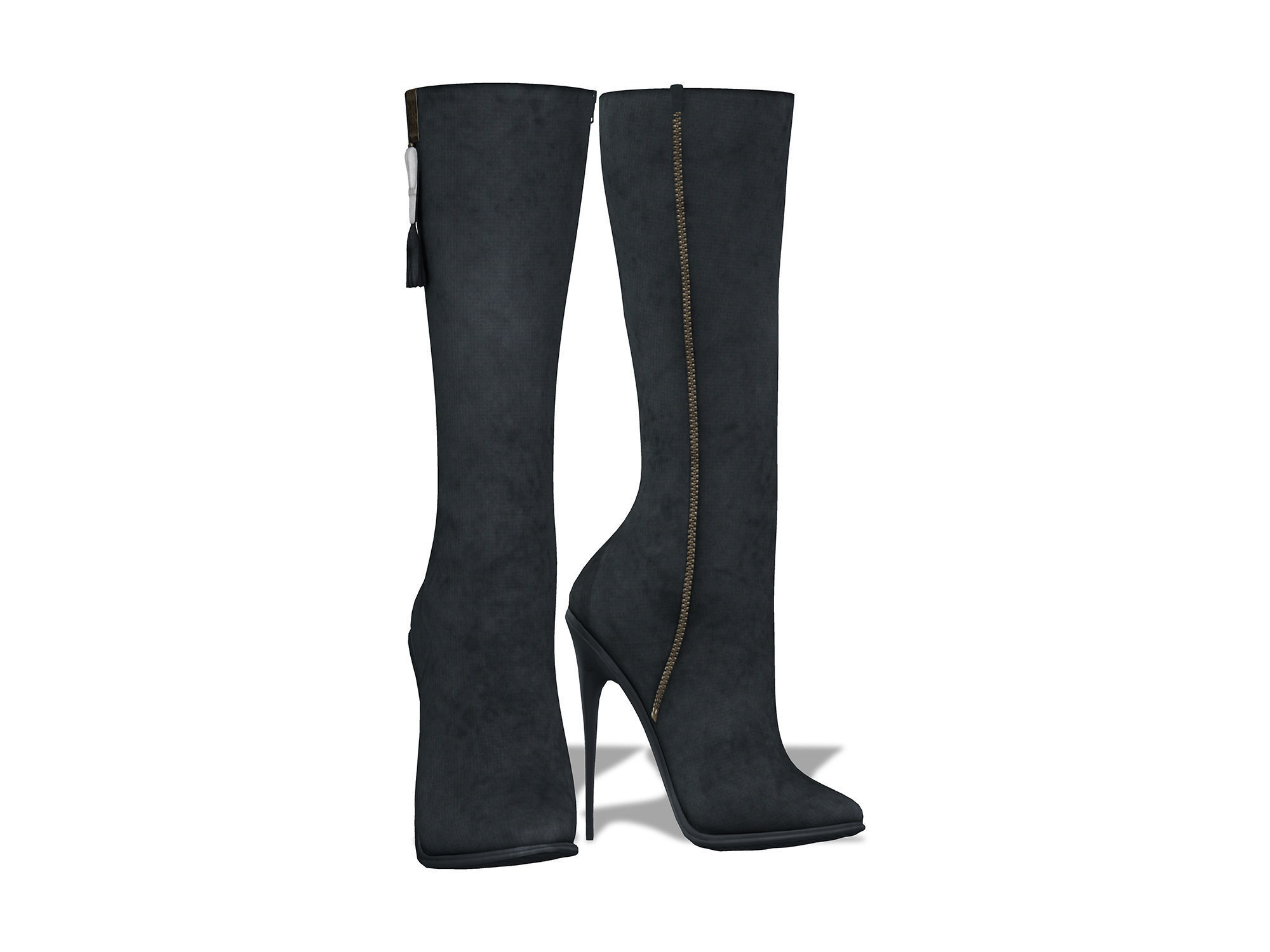 Full Futuristic Female Commander Outfit Low-poly 3D model_4