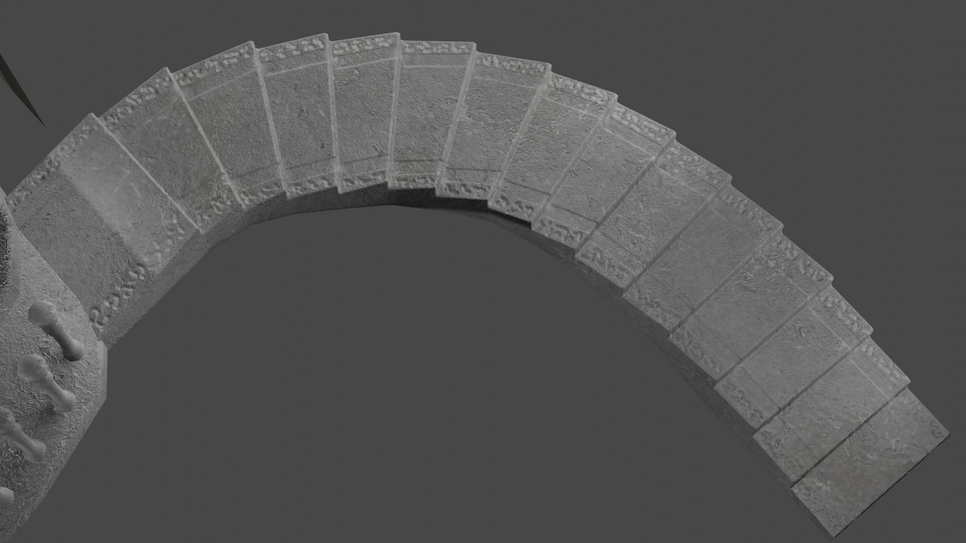 Stone house with stairs Low-poly 3D model_4