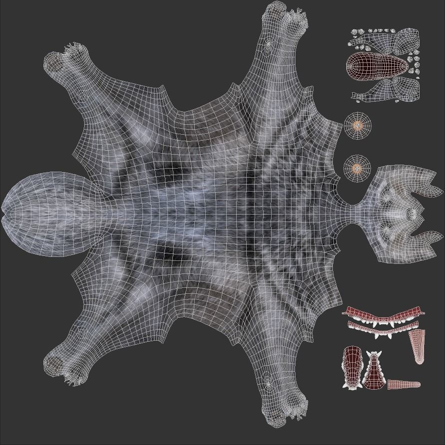 Wolf Low Poly Low-poly 3D model_4