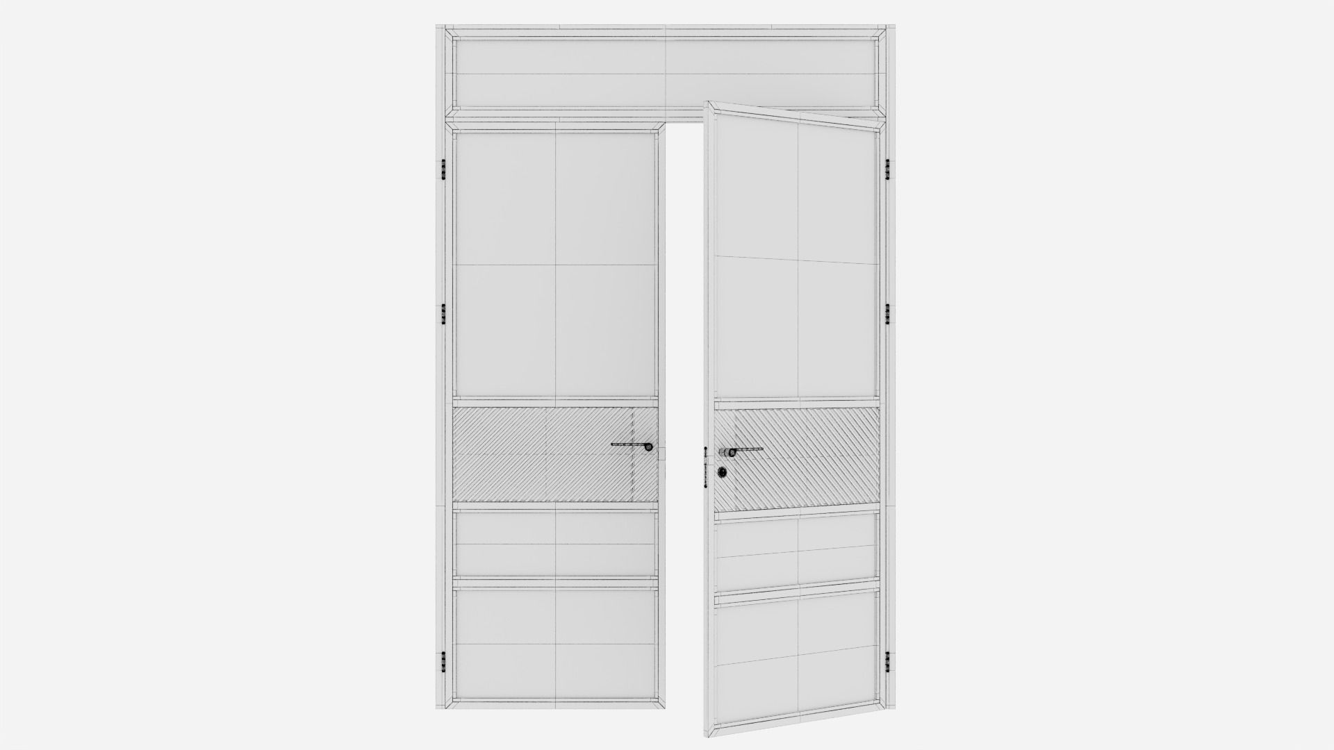 Aluminium door 187 3D model_6