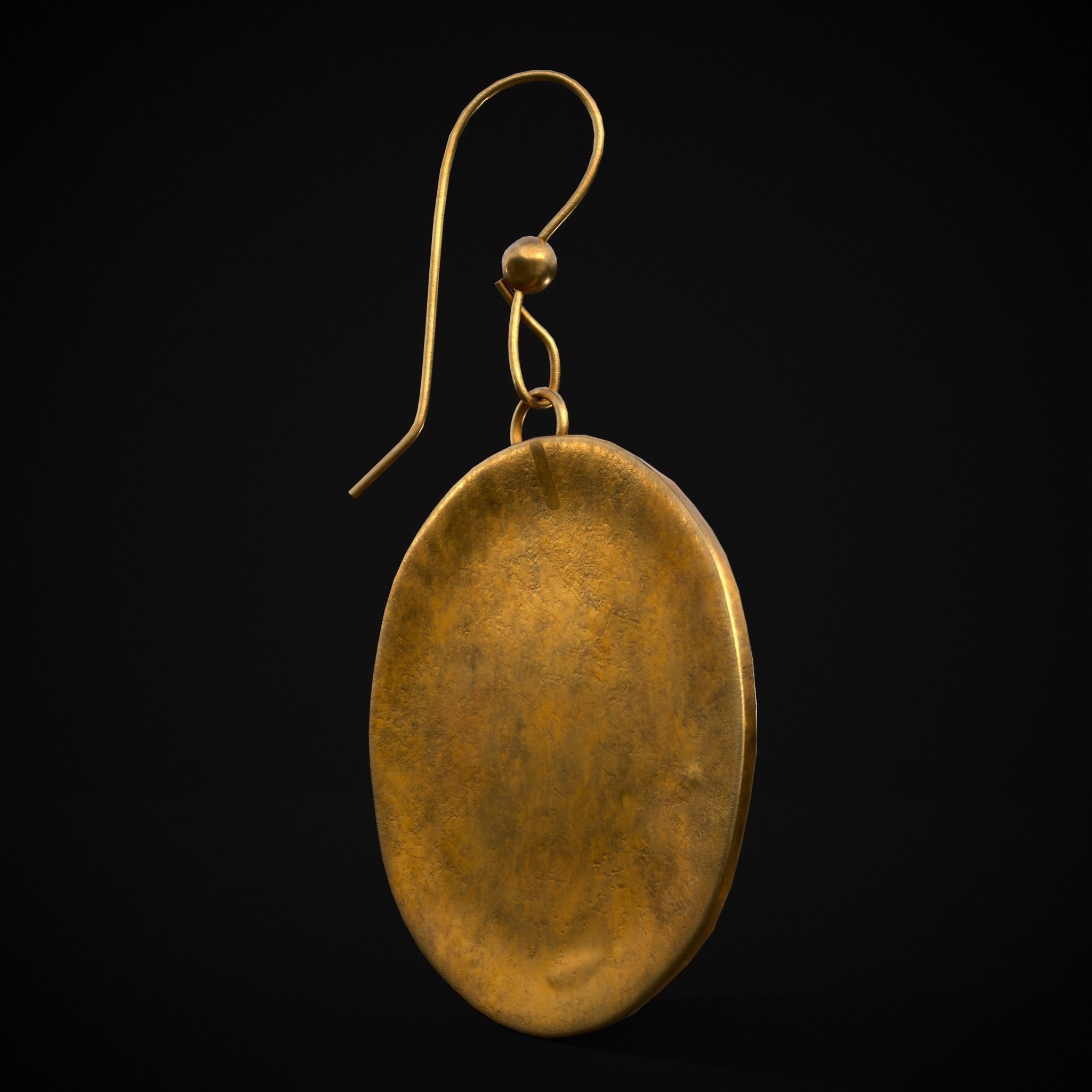 Byzantine Earrings With Garnet Low-poly 3D model_29