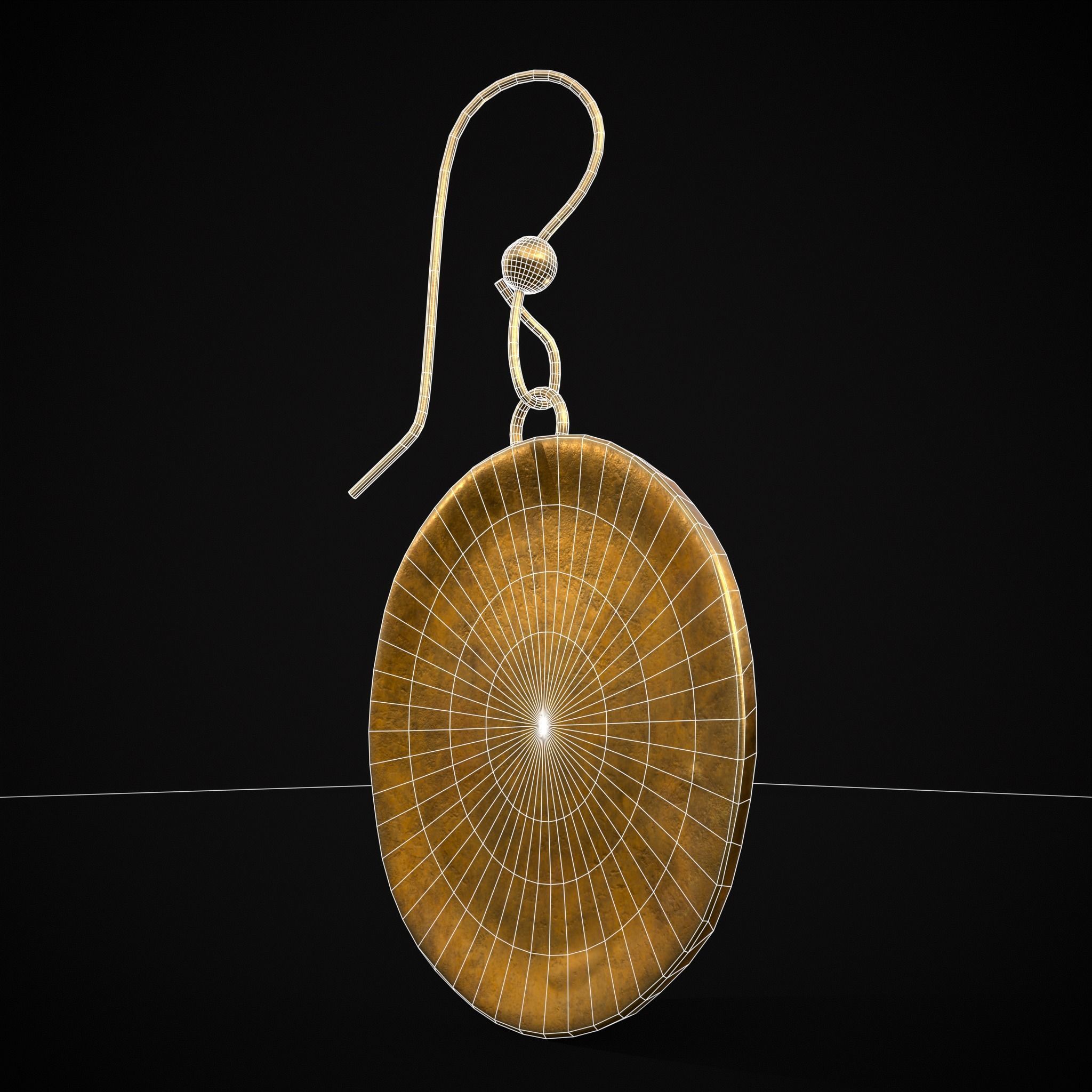 Byzantine Earrings With Garnet Low-poly 3D model_30