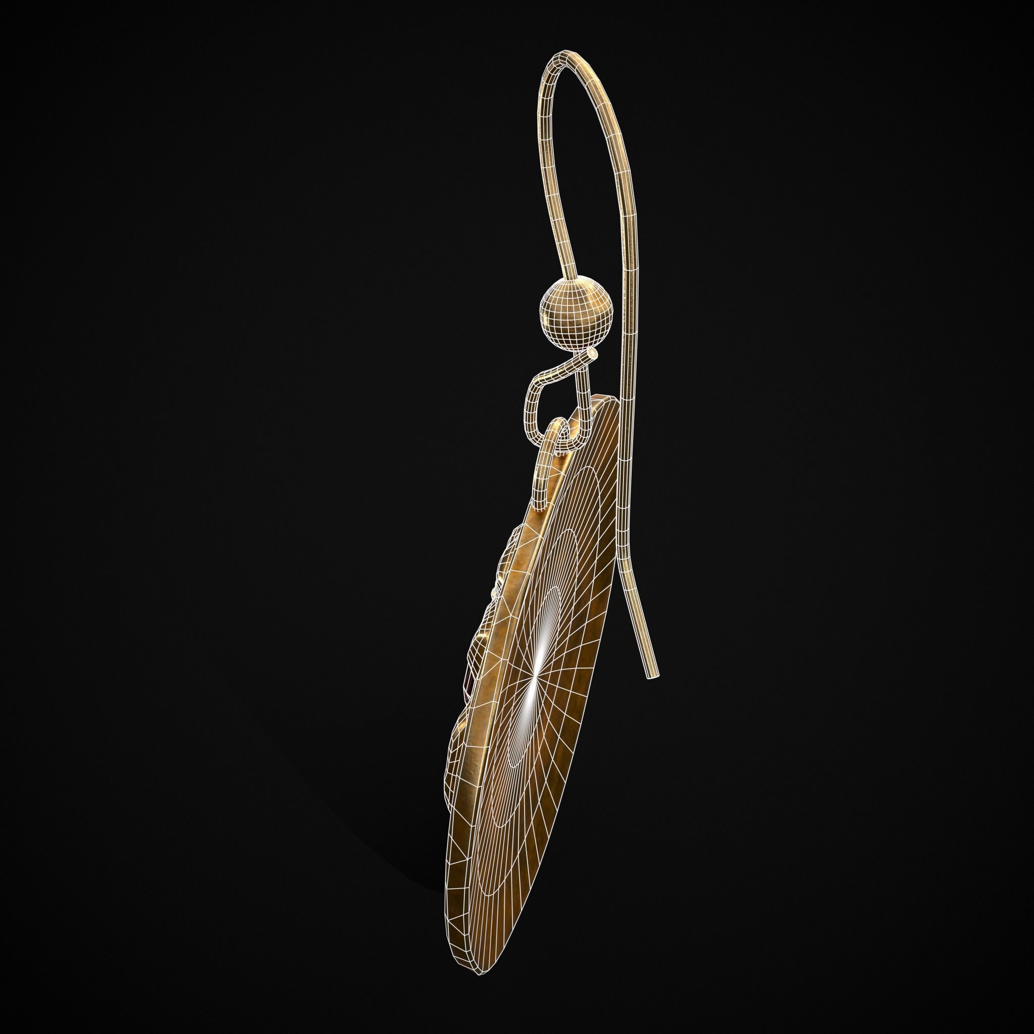 Byzantine Earrings With Garnet Low-poly 3D model_22