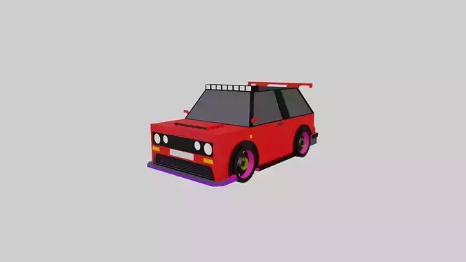 Low Poly Golf 2 Rally Car