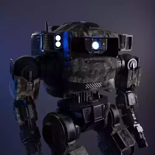 Military robot  Low-poly 3D model