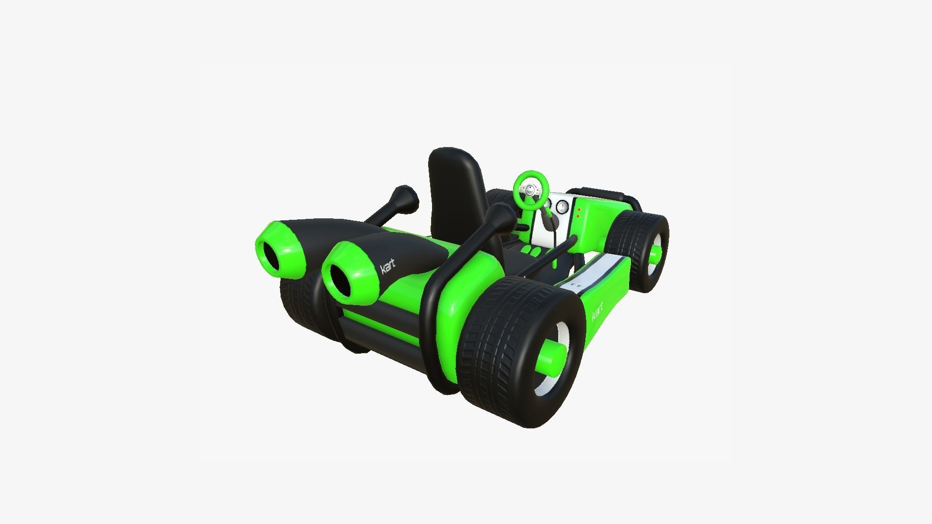 Cartoon Kart I03 Green - Vehicle Racing Design Low-poly 3D model_2