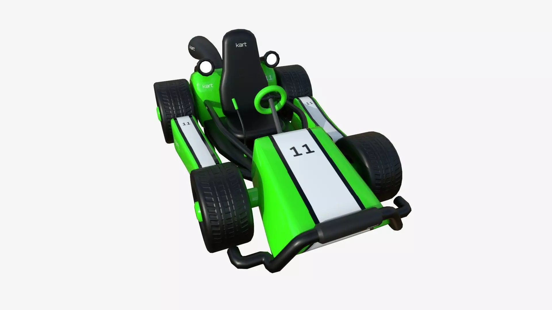 Cartoon Kart I03 Green - Vehicle Racing Design Low-poly 3D model_0