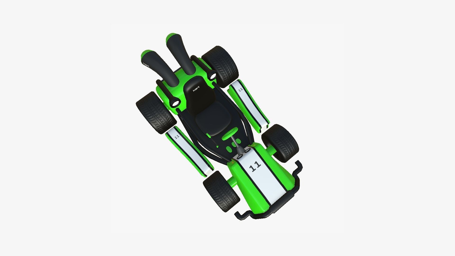 Cartoon Kart I03 Green - Vehicle Racing Design Low-poly 3D model_1
