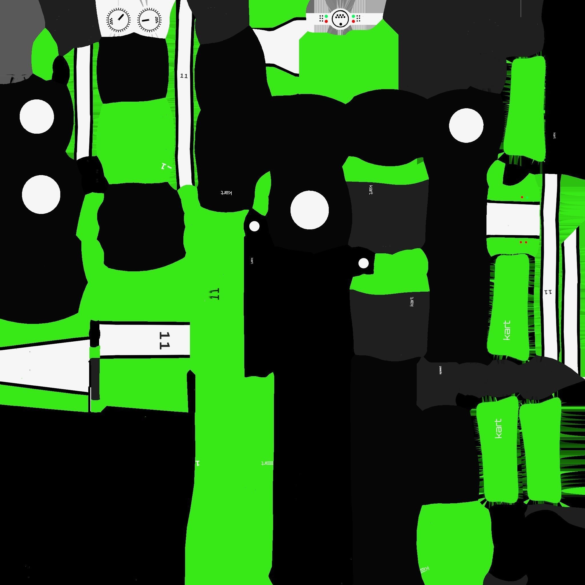 Cartoon Kart I03 Green - Vehicle Racing Design Low-poly 3D model_27